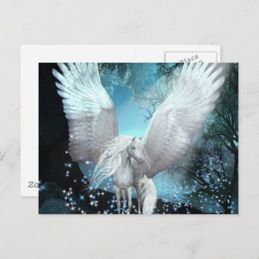 Mousserende Pegasus Briefkaart (Voorkant / Achterkant)