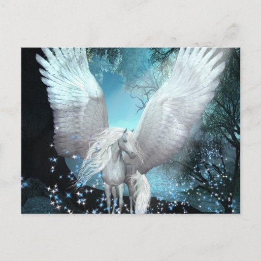 Mousserende Pegasus Briefkaart (Voorkant)