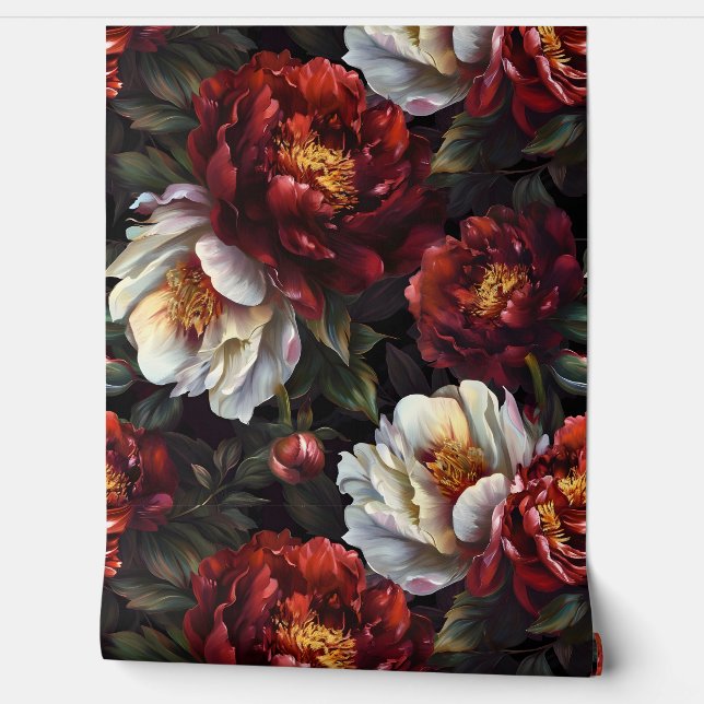 Mousserende pioenroos Noel Botanical Behang (Afrollen)