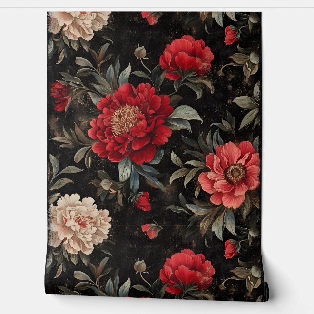 Mousserende pioenroos Noel Botanical Behang (Afrollen)