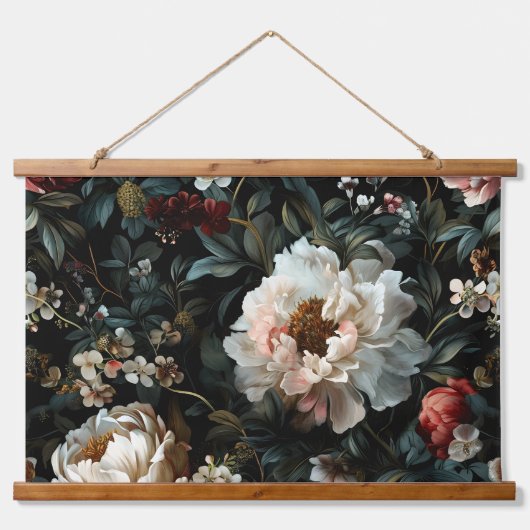 Mousserende pioenroos Noel Botanical Hangend Wandkleed (Voorkant)