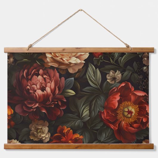 Mousserende pioenroos Noel Botanical Hangend Wandkleed (Voorkant)