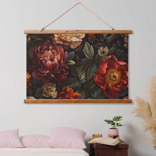 Mousserende pioenroos Noel Botanical Hangend Wandkleed (Slaapkamer)