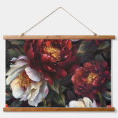 Mousserende pioenroos Noel Botanical Hangend Wandkleed (Voorkant)