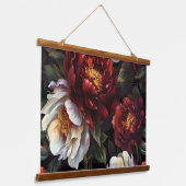 Mousserende pioenroos Noel Botanical Hangend Wandkleed (Gebogen)