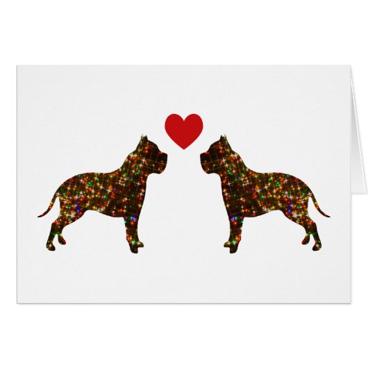 Mousserende Pitbull Love Silhouette (Voorkant Horizontaal)
