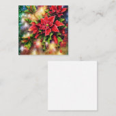 Mousserende poinsettia en heilige kerstmis notitiekaartje (Voorkant / Achterkant)