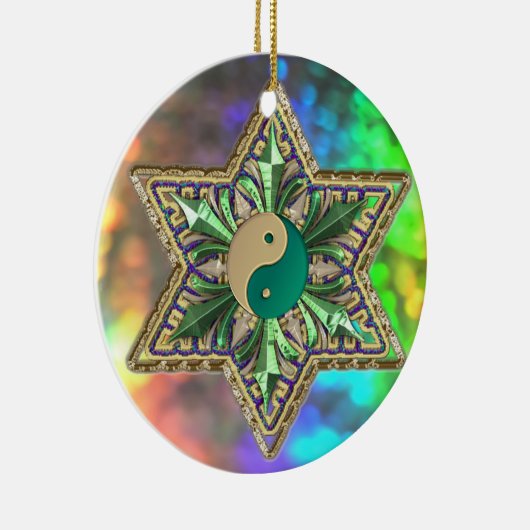 Mousserende Psychedelic Yin-Yang Stars Ornament (Rechts)