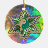 Mousserende Psychedelic Yin-Yang Stars Ornament (Voorkant)