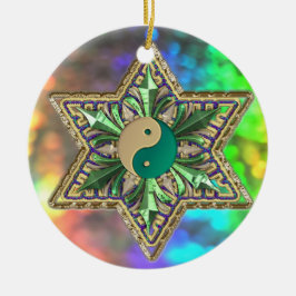 Mousserende Psychedelic Yin-Yang Stars Ornament
