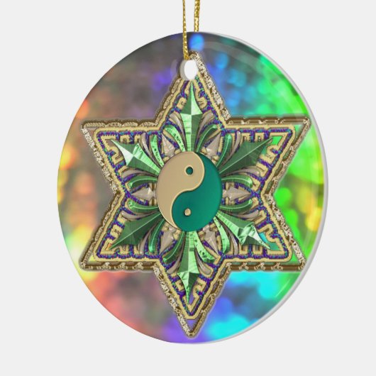 Mousserende Psychedelic Yin-Yang Stars Ornament (Links)