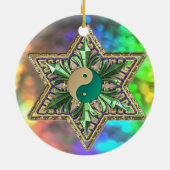 Mousserende Psychedelic Yin-Yang Stars Ornament (Achterkant)