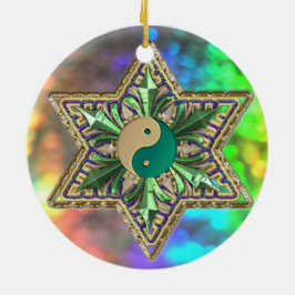 Mousserende Psychedelic Yin-Yang Stars Ornament