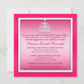 Mousserende Quinceanera nodigt warm roze wit uit Kaart (Achterkant)