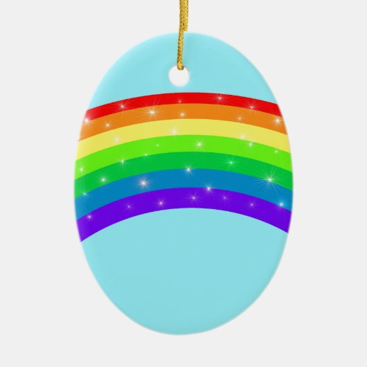 Mousserende regenboog keramisch ornament (Voorkant)