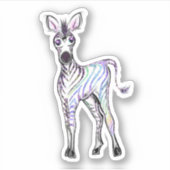 Mousserende regenboog zebra sticker (Voorkant)