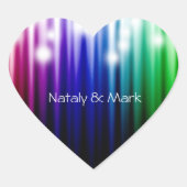 mousserende regenboogtextuur hart sticker (Voorkant)