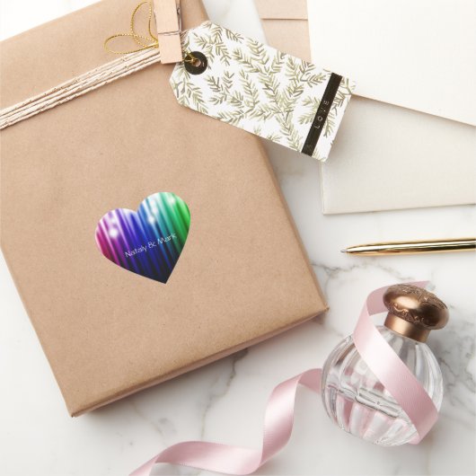 mousserende regenboogtextuur hart sticker (Geschenken)
