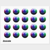 mousserende regenboogtextuur ronde sticker (Vel)
