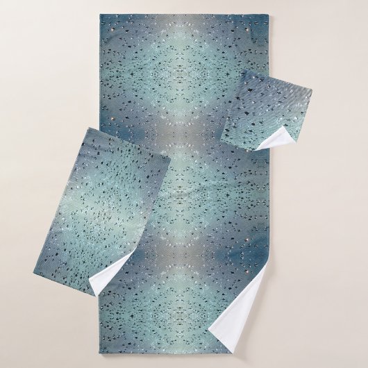 Mousserende regendruppels Blauwgroen Aqua Blue Bad Handdoek