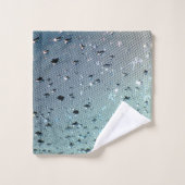 Mousserende regendruppels Blauwgroen Aqua Blue Bad Handdoek (Wasdoekje)