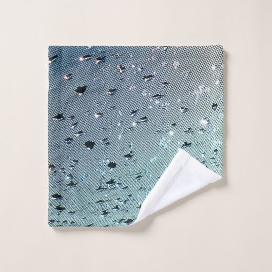 Mousserende regendruppels Blauwgroen Aqua Blue Bad Handdoek (Wasdoekje)