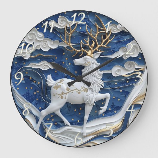 Mousserende rendieren kerstvreugde grote klok (Voorkant)