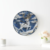 Mousserende rendieren kerstvreugde grote klok (Huis)