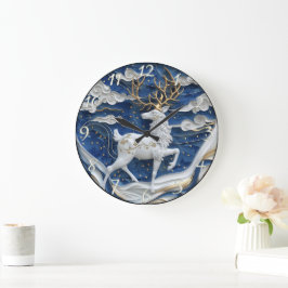 Mousserende rendieren kerstvreugde grote klok