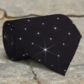 Mousserende Rhinestone Shiny Diamond Zwart Materia Stropdas