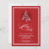 Mousserende Rode Kerstboom Vakantie Uitnodiging (Voorkant)