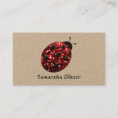 Mousserende rode sparkles Ladybird Ladybug kraft Visitekaartje (Achterkant)
