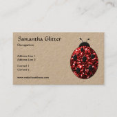 Mousserende rode sparkles Ladybird Ladybug kraft Visitekaartje (Voorkant)