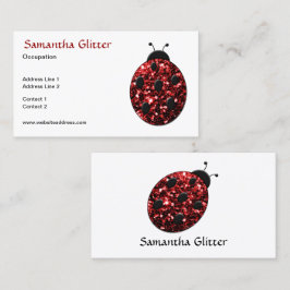 Mousserende rode sparkles Ladybird Ladybug Visitekaartje