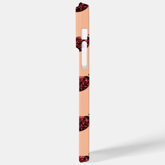 Mousserende rode sparkles Ladybug patroon perzik Case-Mate iPhone Case (Achterkant / Links)
