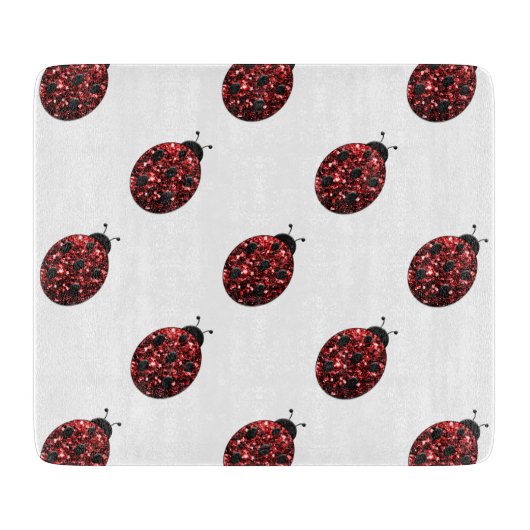 Mousserende rode sparren Ladybird Ladybug Snijplank (Voorkant)