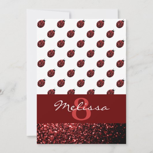 Mousserende rode sparren Ladybug Birthday Invitati Kaart (Voorkant)