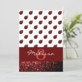 Mousserende rode sparren Ladybug Birthday Invitati Kaart (Staand voorkant)