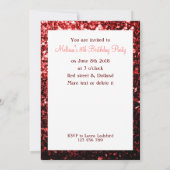 Mousserende rode sparren Ladybug Birthday Invitati Kaart (Achterkant)