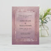 Mousserende Roos Gold Lijsten Weddenschap Kaart (Staand voorkant)