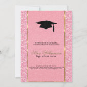 Mousserende roze Afstuderen Kaart (Achterkant)