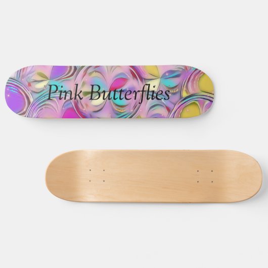 Mousserende roze boter persoonlijk skateboard (Horizontaal)