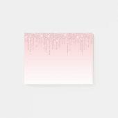 Mousserende roze druppelaar na het uitzetten post-it® notes (Voorkant)