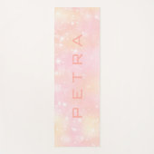 Mousserende roze en perzikachtergrond yogamat (Voorkant)