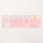 Mousserende roze en perzikachtergrond yogamat (Voorkant (horizontaal))