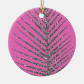 Mousserende roze glitter keramisch ornament (Voorkant)