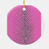 Mousserende roze glitter keramisch ornament (Achterkant)