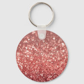 Mousserende Roze Glitter met Aangepaste Initialen Sleutelhanger (Achterkant)