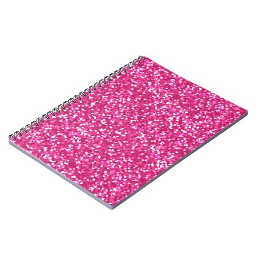 Mousserende roze glitter notitieboek (Linkerzijde)