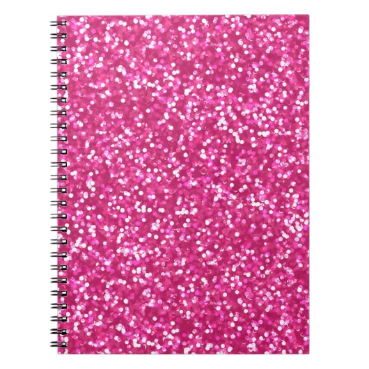 Mousserende roze glitter notitieboek (Voorkant)